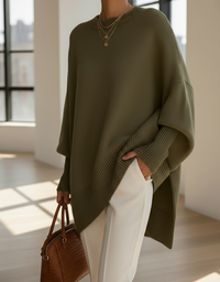 Maglione – Oversize-Pullover – Olivgrün