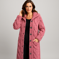 Greta | Stilvoller Strickmantel Damen zeitlos – Rosa
