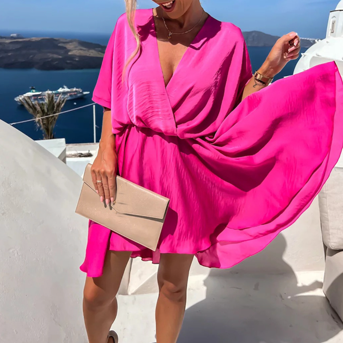 Lindsay - Sexy V-Ausschnitt Kleid