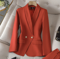 Damen Set | Taillierter Blazer und passende Hose – Orange