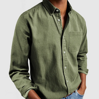 Herren Langarm Bluse – Grün