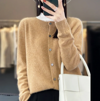 Anna | Kaschmir-Merinowolle Cardigans – Camel