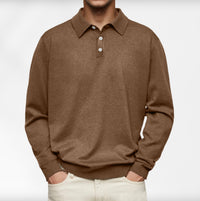 Carl | Langarm-Poloshirt für Herren – Braun