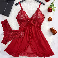 NATALIA | Verführerisches Spitzen-Set – Rot