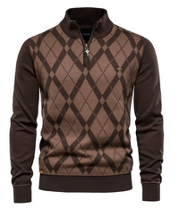 Sakowicz - Pullover Mit Halbem Reißverschluss – Braun