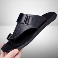 Callen Luxe™ | Nackte Leder-Sandalen – Schwarz