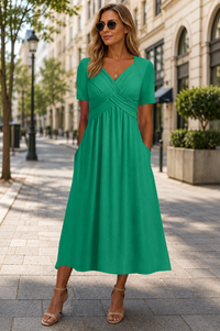 Helena | Elegantes A-Linien Midikleid – Grün