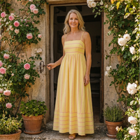 Oceane | Gestreiftes Spaghettiträger-Maxikleid – Gelb