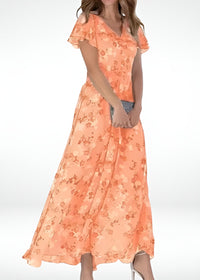 Halina - Elegantes und schmeichelhaftes Kleid – Orange