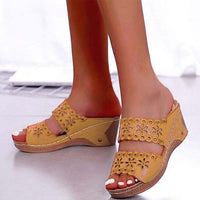 Sandaletten für Damen – Trendige orthopädische Sommerschuhe für den Sommer – Gelb