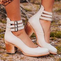 Sommerliche Pumps mit Blockabsatz – Vintage Mary Jane Schuhe für Hochzeit – Weiß