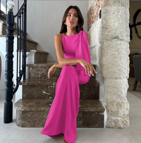 Helena | Ärmelloses Maxikleid – Rosenrot