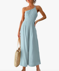 Belina – Der Jumpsuit für pure Sommer-Leichtigkeit & feminine Eleganz – Puderblau