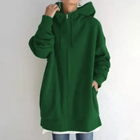 Hoodie mit Reißverschluss für Herbst und Winter – Grün