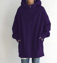 Hoodie mit Reißverschluss für Herbst und Winter – Lila