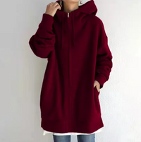 Hoodie mit Reißverschluss für Herbst und Winter – Wein