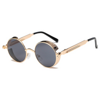Juno | Vintage Steampunk-Sonnenbrille – Gold / Schwarz