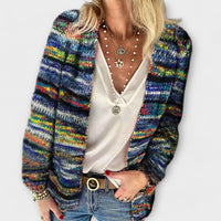 Birgitte - Lebhafte und Gemütliche Strickjacke – Blau