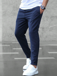 Slim-Fit Stretch Freizeithose für Herren – Marine