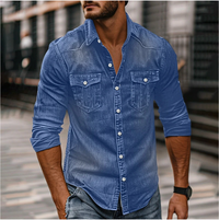BILL - LANGÄRMELIGES DENIMHEMD – Blau