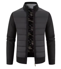 Ethan Stehkragen Pullover – Langärmelige Herrenjacke – Schwarz