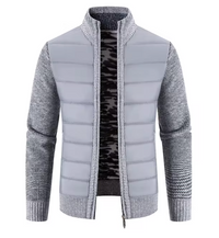 Ethan Stehkragen Pullover – Langärmelige Herrenjacke – Hellgrau