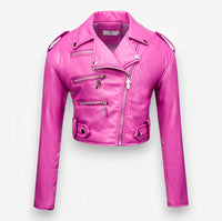 Heidi-Mode | Kurze PU-Lederjacke – Rosenrot