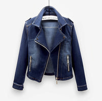 Heidi-Mode | Anzugkragen Stretch Denimjacke – Dunkelblau