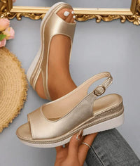 Ange | Elegante orthopädische Sandale für Damen – Gold