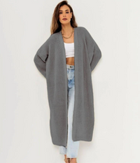 Damen Cardigan mit Offene Vorderseite | Lassig – Grau