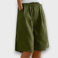 Lerine – Relaxed Shorts mit natürlichem Komfort – Oliv
