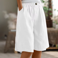 Lea | Loose-Fit Casual Shorts – Weiß
