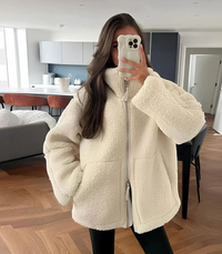 Damen Teddy Mantel | Gemütlich – Weiß