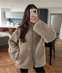 Damen Teddy Mantel | Gemütlich – Braun