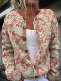 Okta™ | Schöner Blumenmuster-Cardigan mit Knöpfen – Mehrfarbig