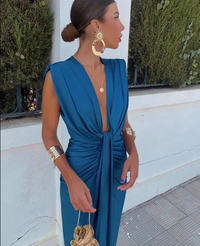 Isabelle - Partykleid mit tiefem Ausschnitt – Blau