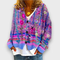 Esmira – Strickjacke mit Muster – Violett
