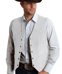 Herren Trachtenhemd | Geknöpftes Vest – Weiß