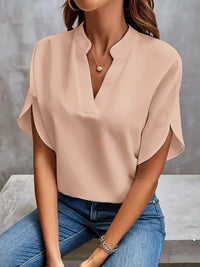 Bluse für Damen - Sommerliche Oberteile mit kurzen Ärmeln für heiße Tage – Rosa