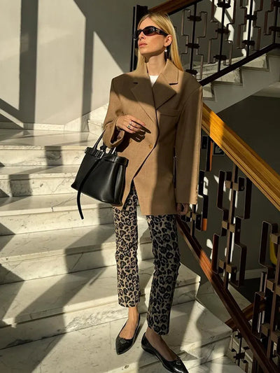 Aslertra | Damenmode Langarm-Blazer mit Reverskragen