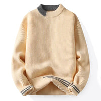 THILO - GROBER STRICKPULLOVER MIT RUNDAUSSCHNITT – Beige
