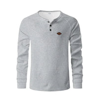 Rafael | Struktur-Henley Herren elegant & alltagstauglich – Grau