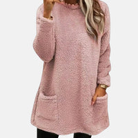 Johanna | Eleganter Damen Pullover in Midilänge – Rosa