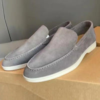 Herren-Halbschuhe ohne Verschluss | klassischer Schnitt – Grau