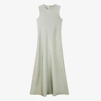 Elegantes Satinkleid - Stricktop-Kombinationsset – Grüner Glanz Satin