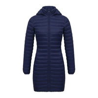 Rosi - Kuschelige lange Parka Jacke – Marine