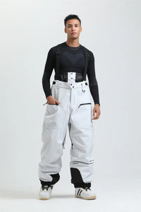 Unisex-Skihose mit Trägersystem | funktionale Winterausführung – Weiß