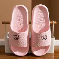 Damen Hausschuhe mit Cartoon-Bären-Design | Bequem – Rosa