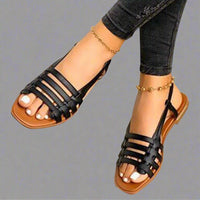 Adele | Handgefertigte Gladiator-Sandalen aus hochwertigem Material – Schwarz