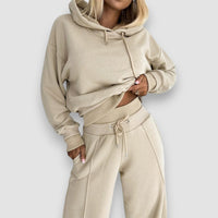 Bella | Zweiteiler mit weitem Hosenbein – Beige